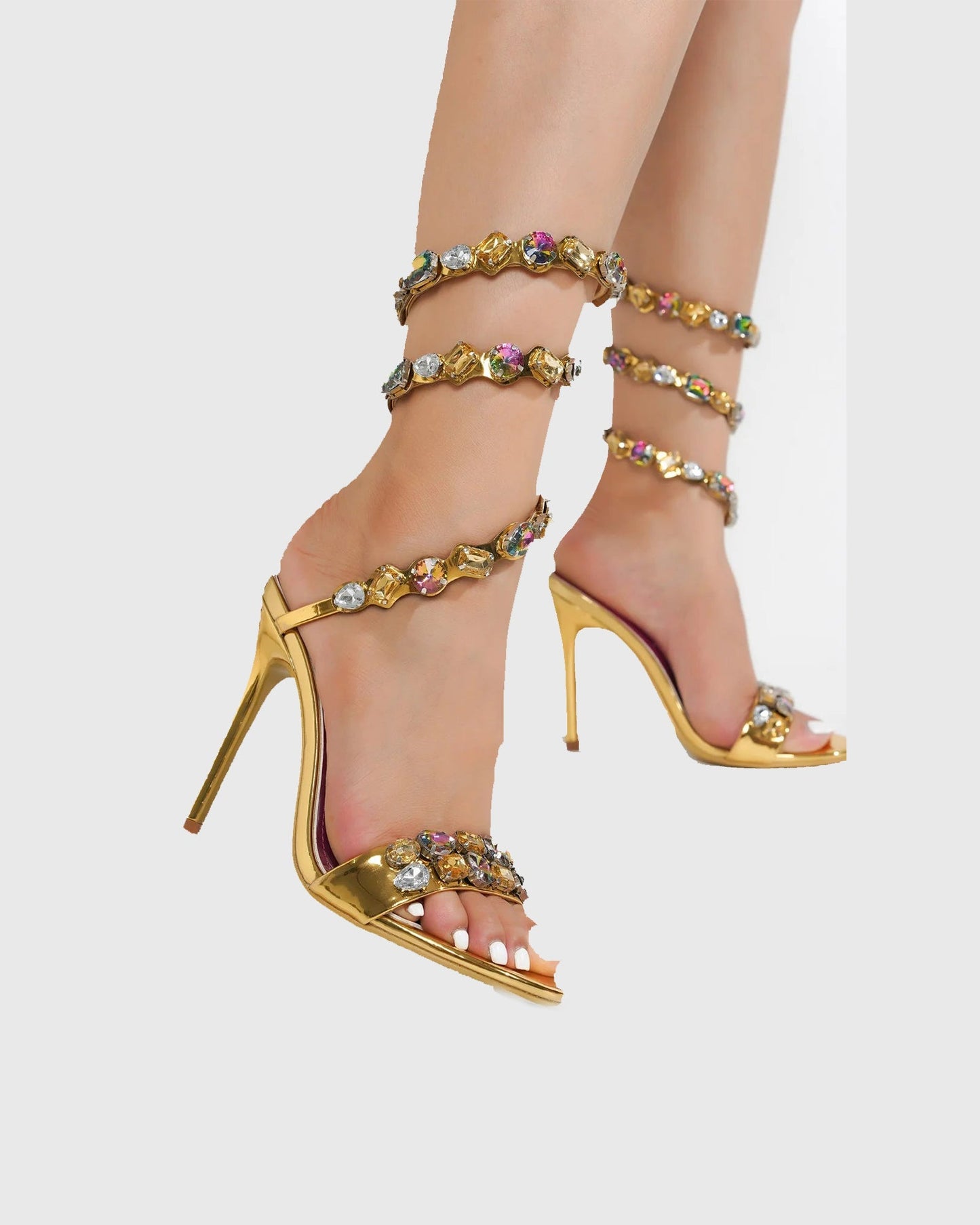 Giralda Rhinestone Embellished Snake Sandals