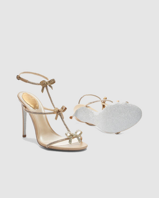 Ilaria Rhinestone Bow Strap Sandals