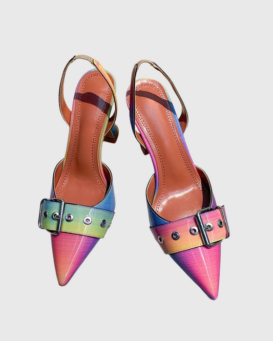 Beata Buckle Slingback Pums In Rainbow