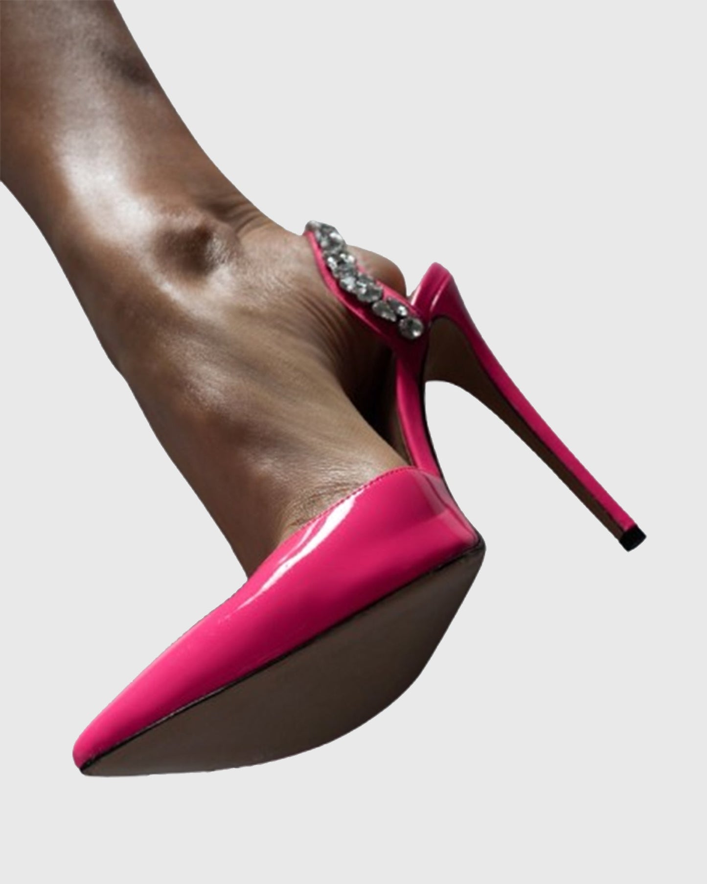 Irene Rhinestone Slingback Pumps In Hot Pink