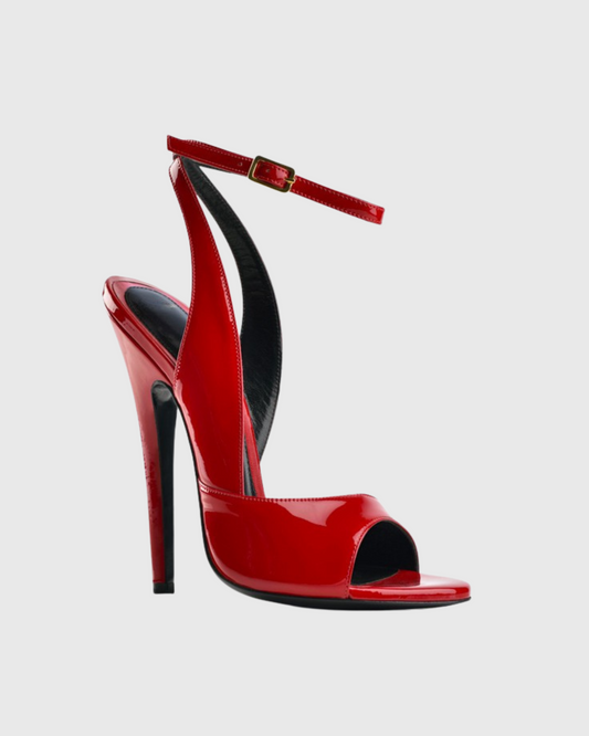 Jolie Patent Leather Strap Sandals In Red
