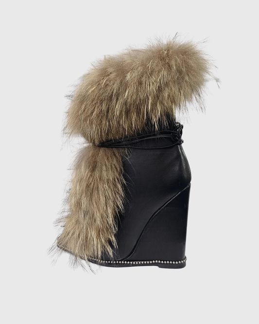 Kaia Faux Fur Wedge Ankle Boots
