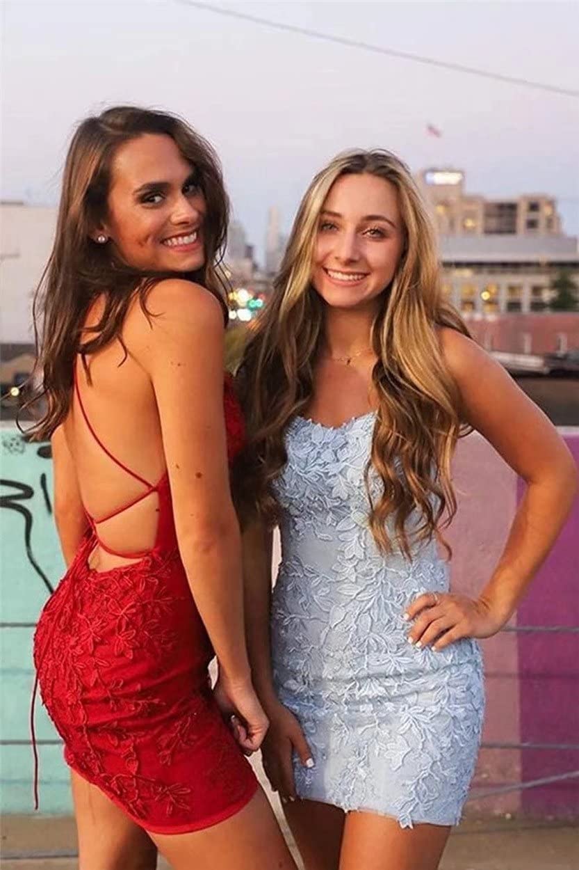 PM238,Lace Tight Homecoming Dresses,Bodycon Applique Homecoming Dress