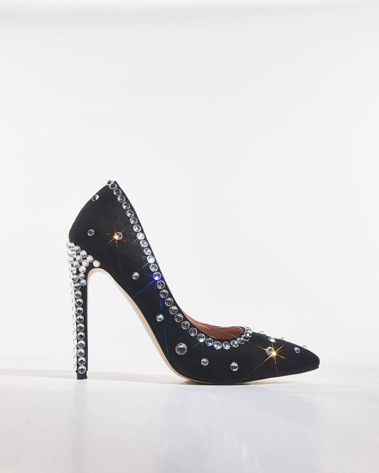 Leilani Rhinestone Suede Pumps