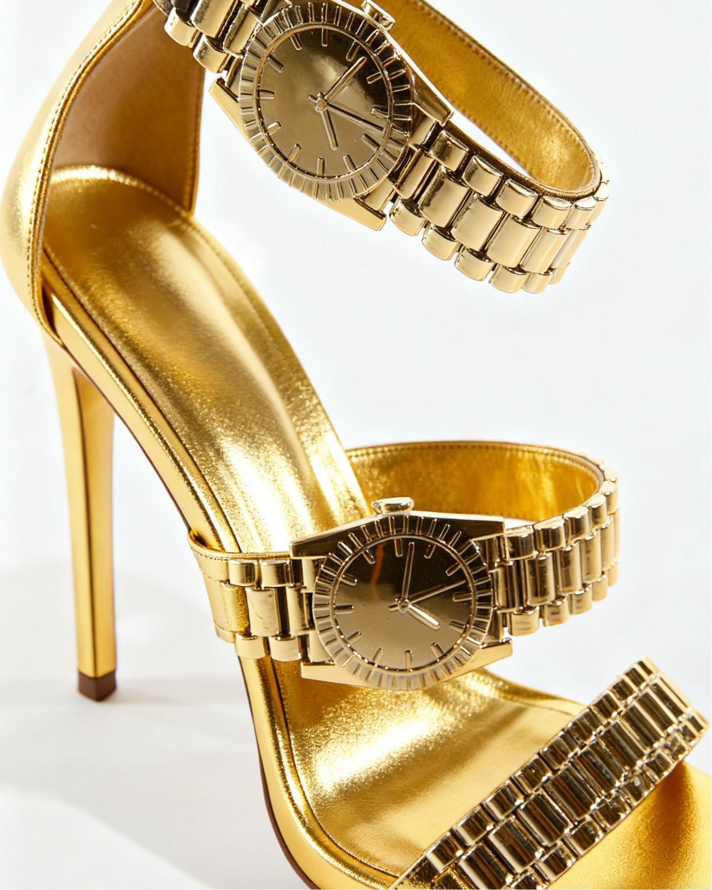 Leonora Watch Strap Sandals In Gold