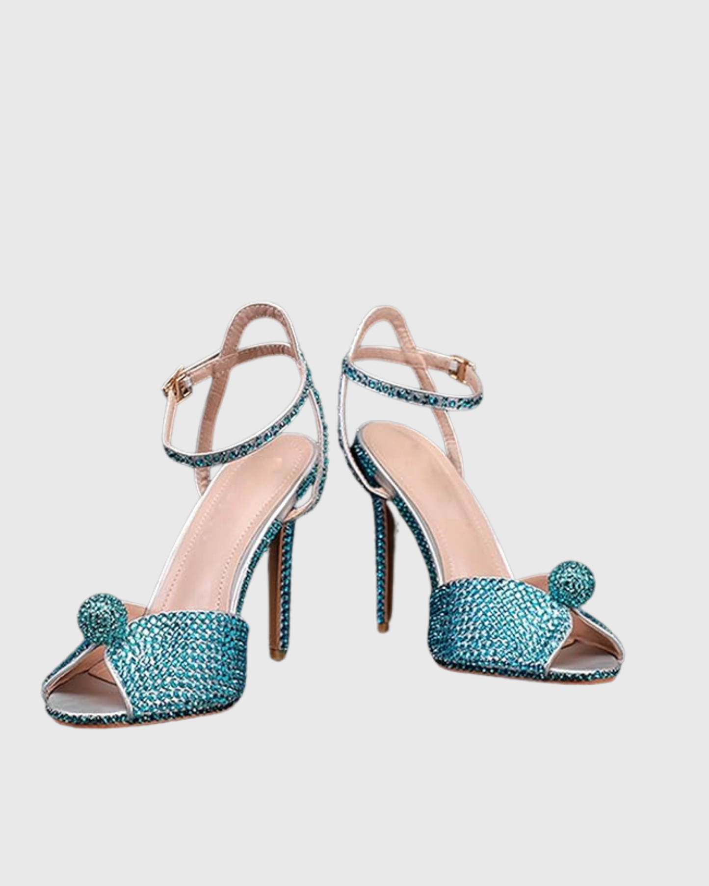Liaviana Rhinestone Strap Sandals In Lake Blue