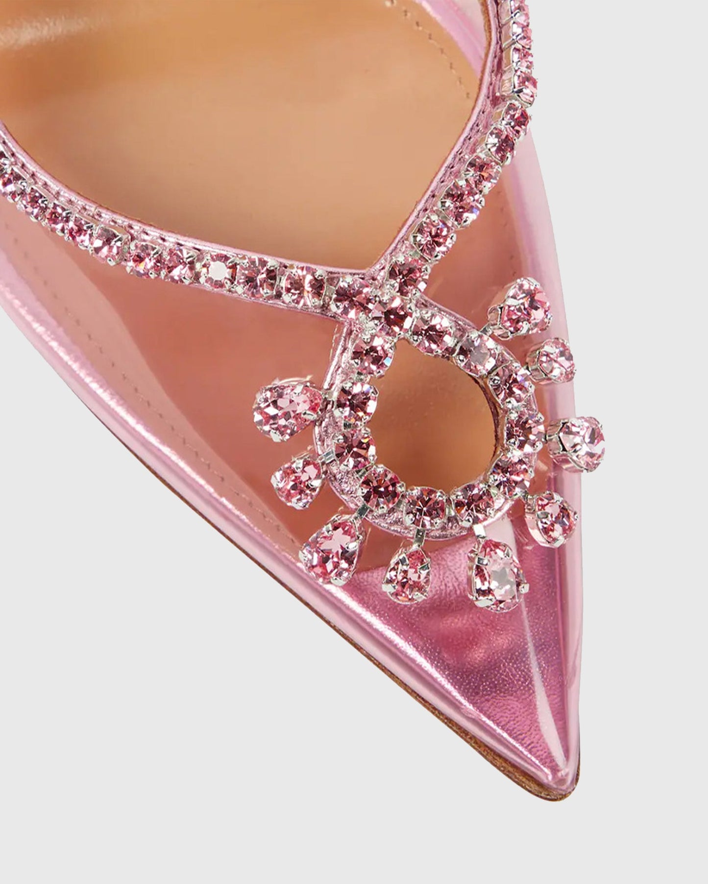 Lido Rhinestone Embellished PVC Slingback Pumps In Pink