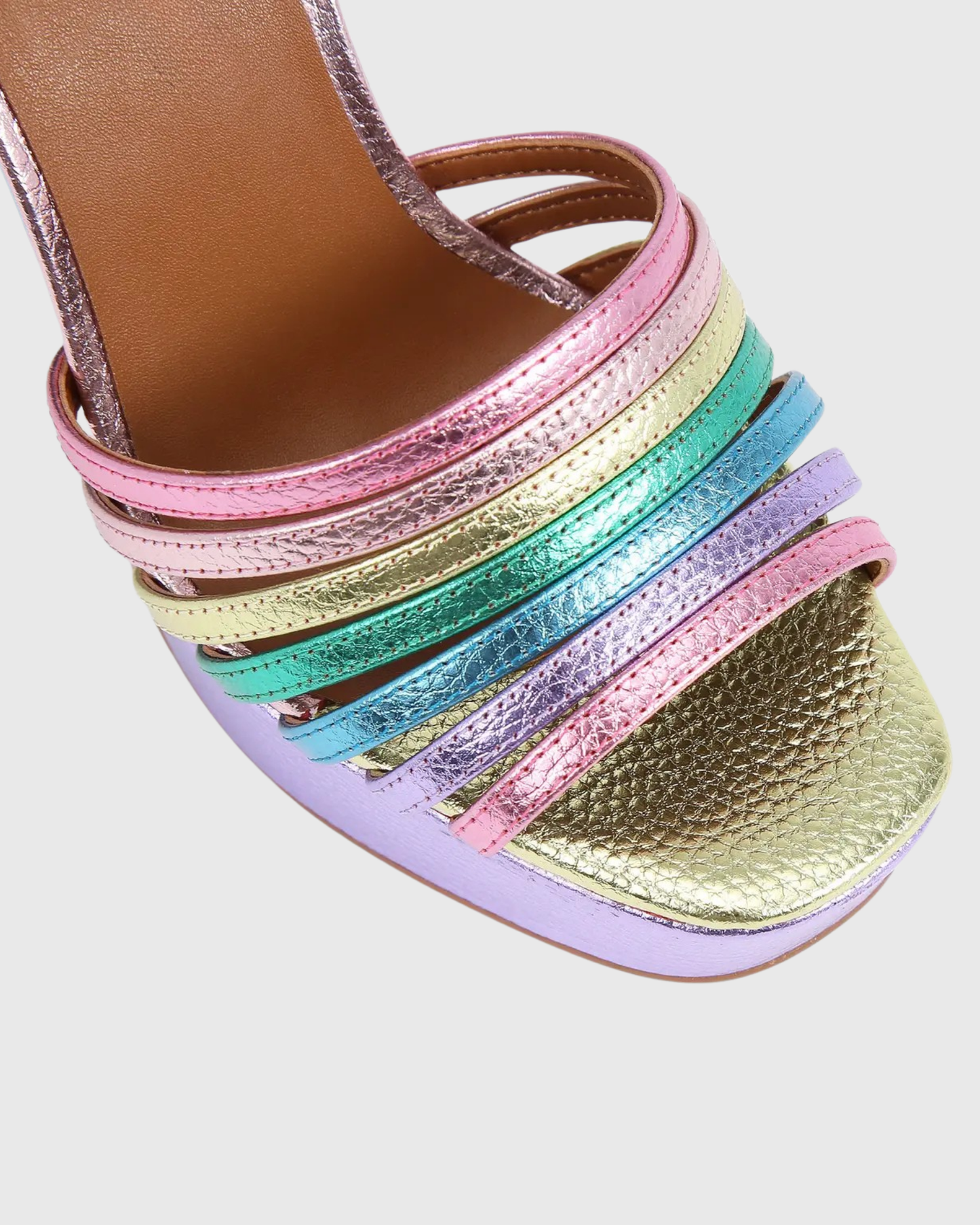 Lilly Rainbow Platform Sandals In Green