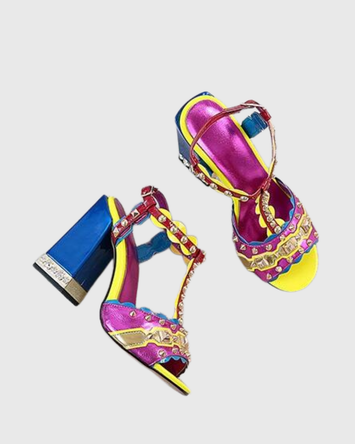 Loreto Rivet Strap Sandals In Multicolor
