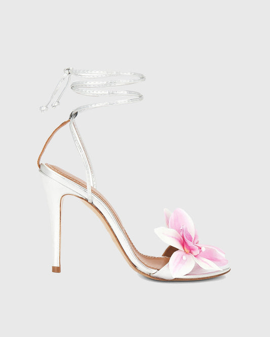 Maurizia Flower Lace up Sandals In Pink