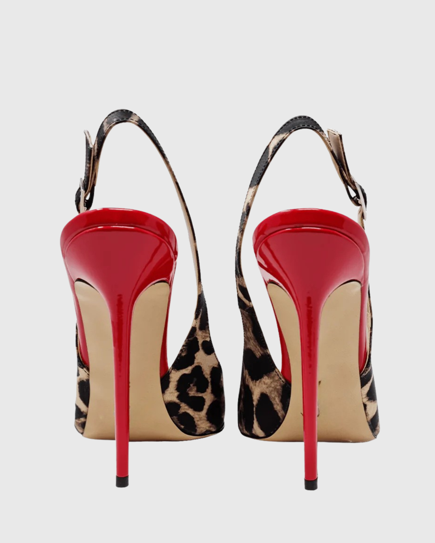 Mila Leopard Splicing Slingback Pumps In Red