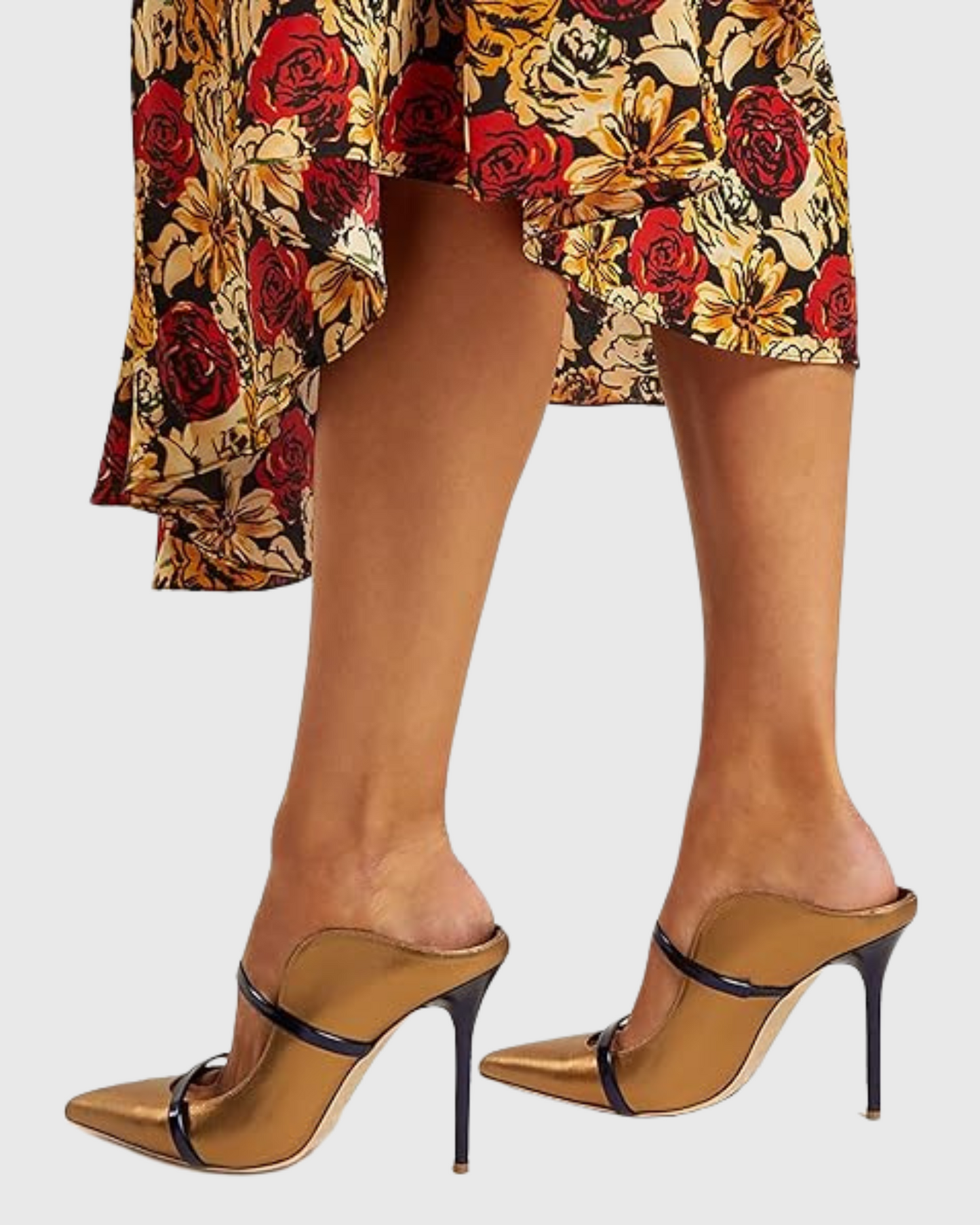 Narcisa Metal Ring Satin Pumps In Gold