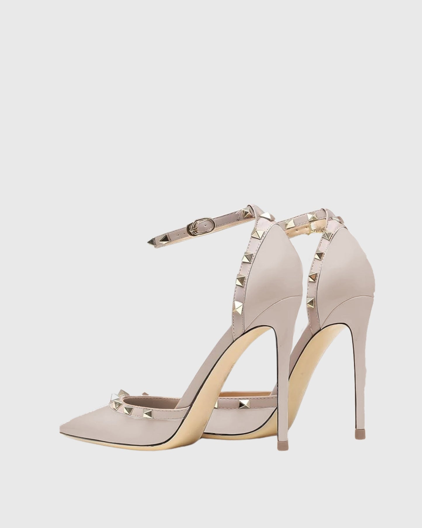 Nella Rivet Strap Pumps In Natural