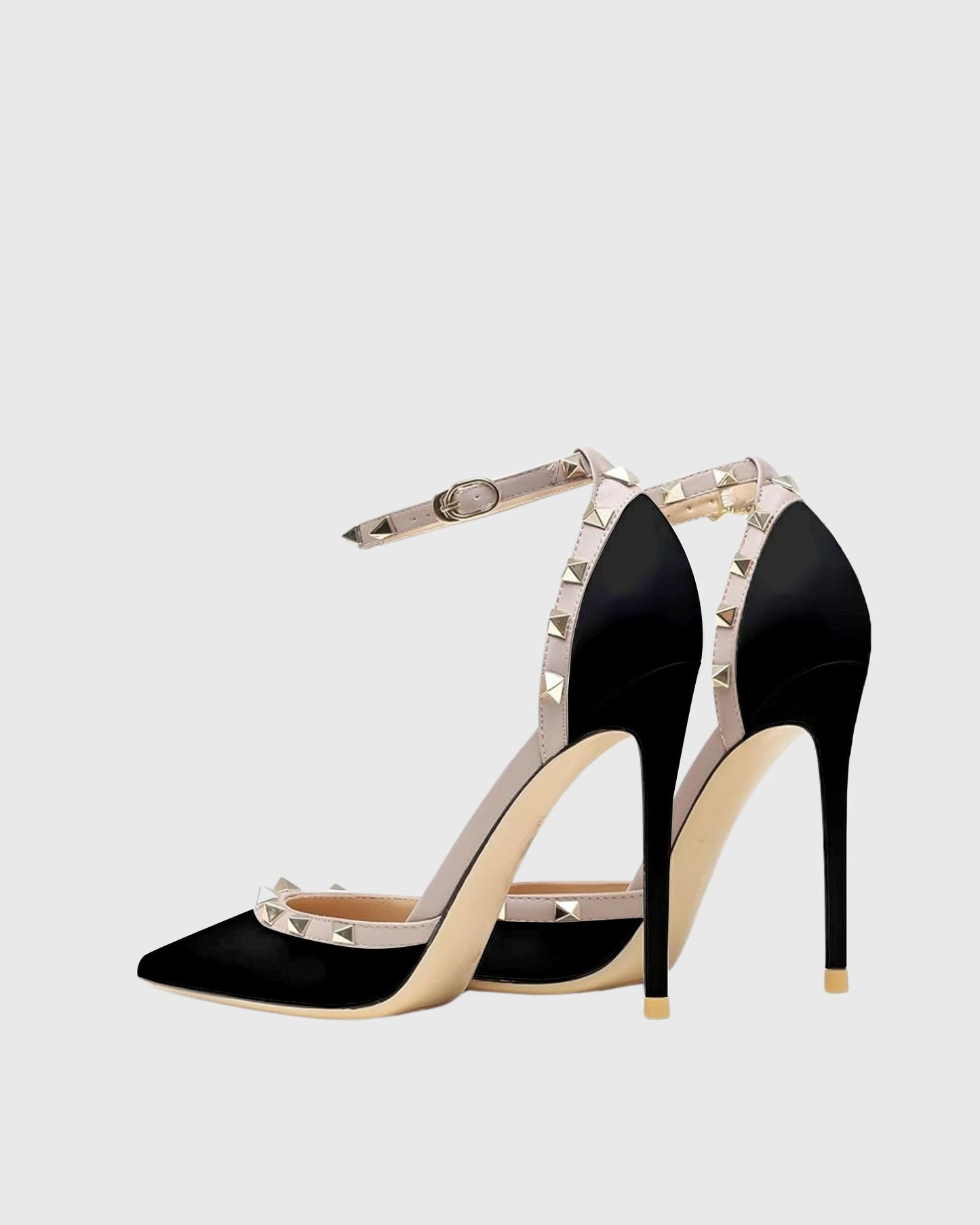 Nella Rivet Strap Pumps In Black