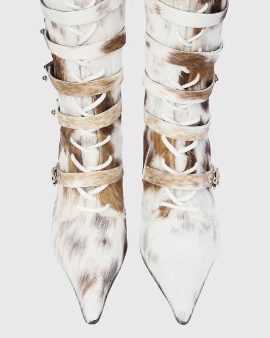Nicia Buckle Faux Fur Knee Hight Boots