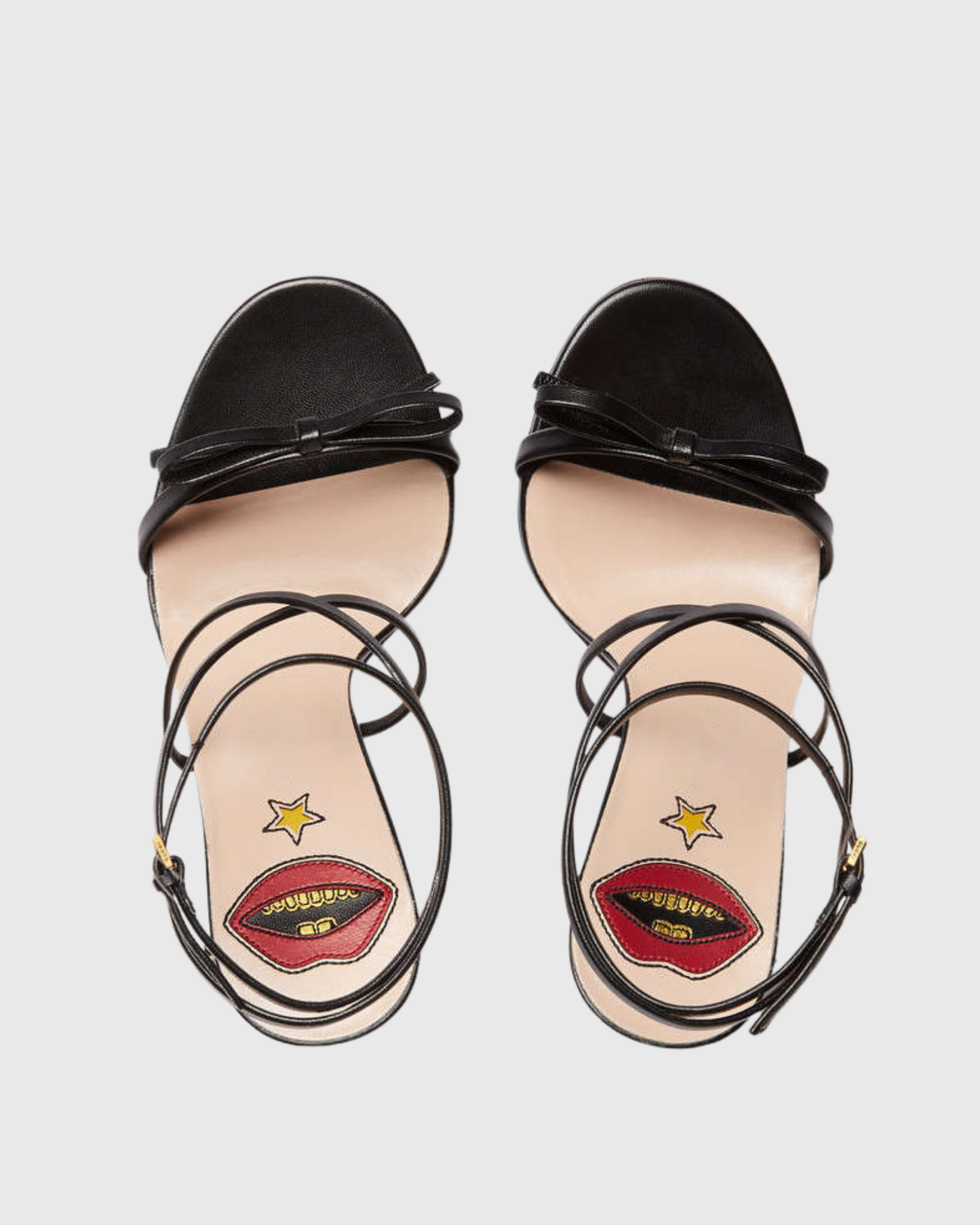 Noor Cross Snake Spiral Heels In Black