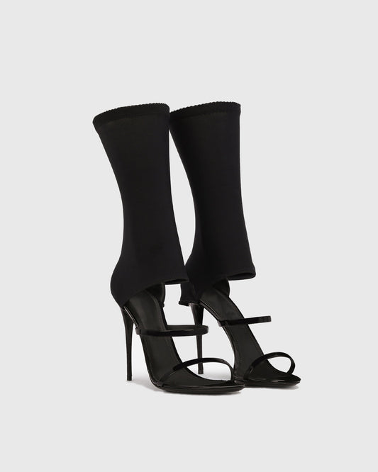 Norma Wrap Ankle Sandals In Black