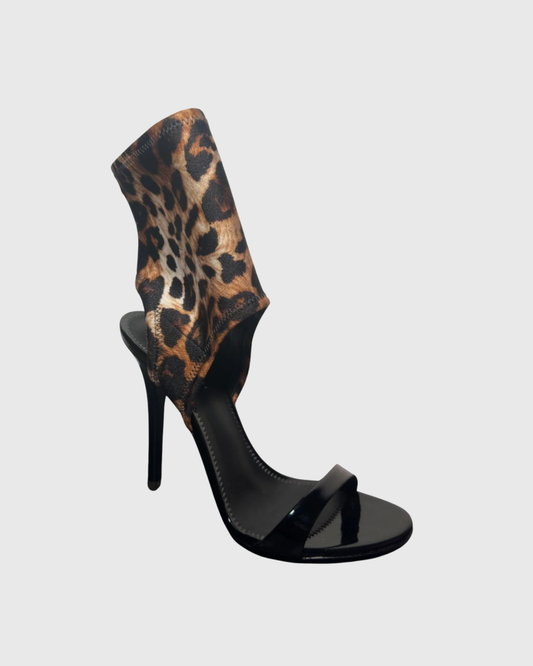 Norma Wrap Ankle Sandals In Leopard