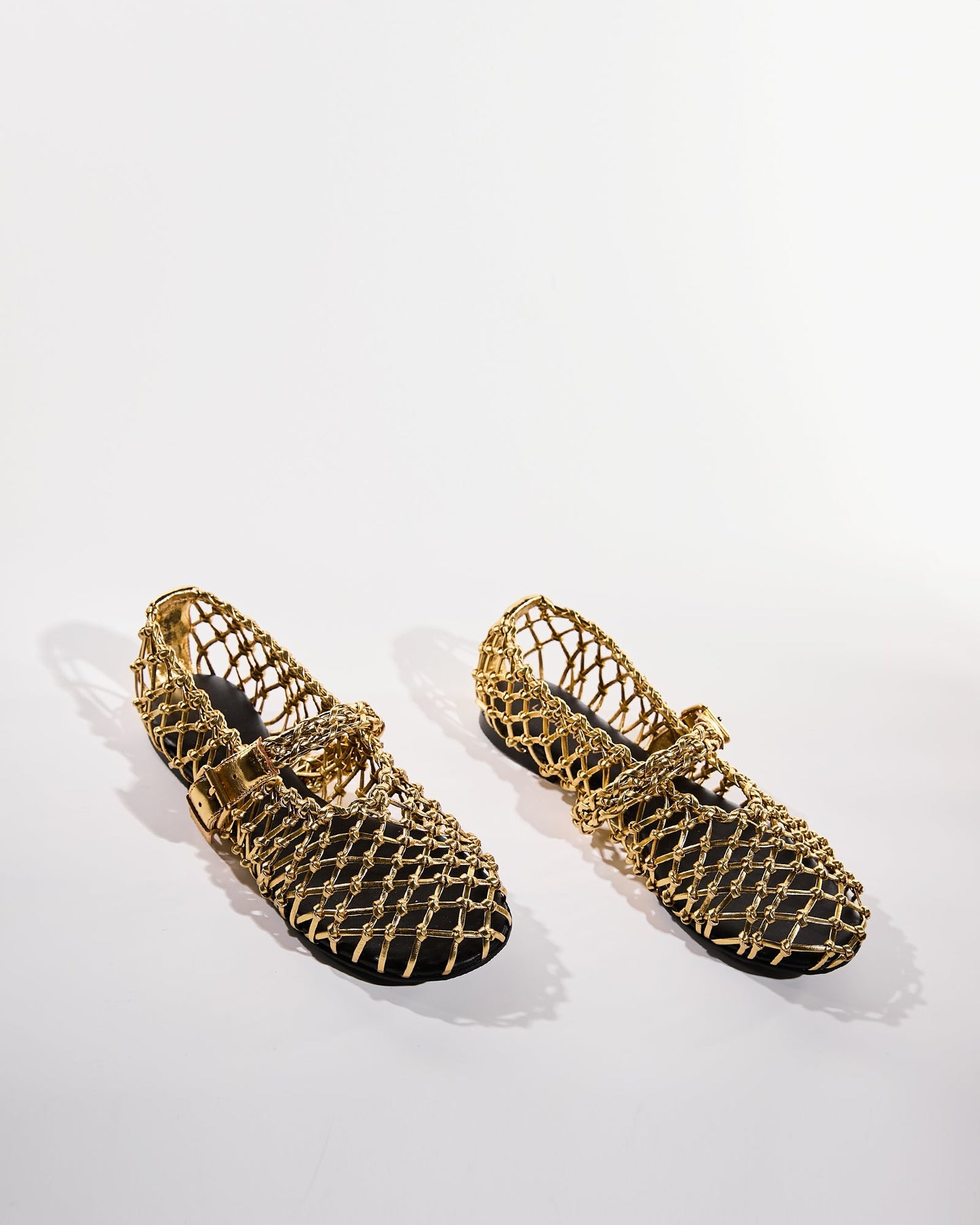 Nyla Metallic Cage Flats