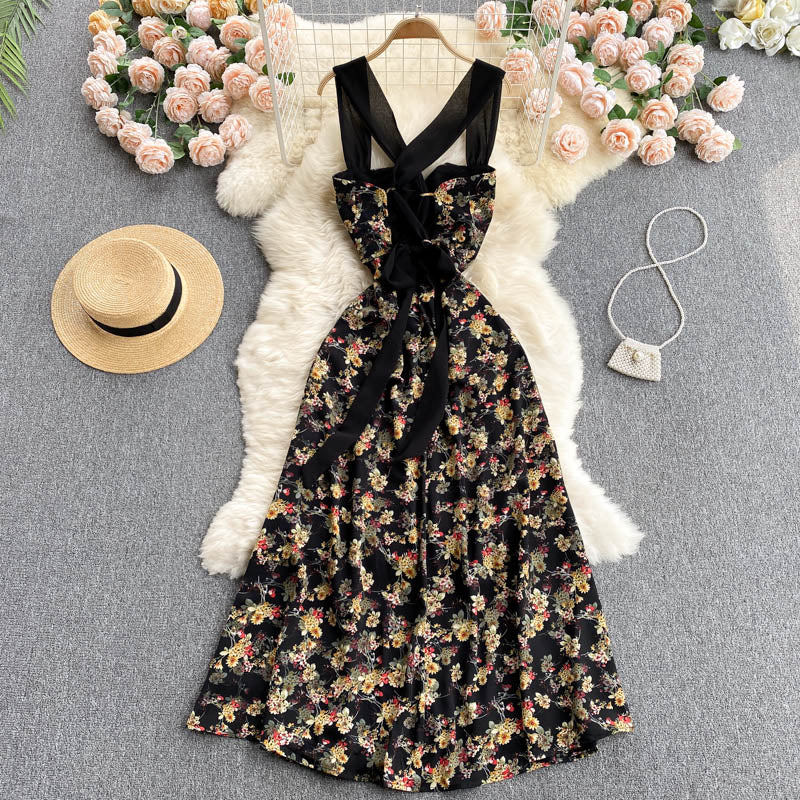 Cute Floral Summer Beach Women Dress P090