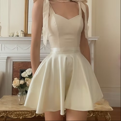 17th Birthday Dresses A line Straps Ivory Homecoming Dresses Sexy Birthday Outfits P2472