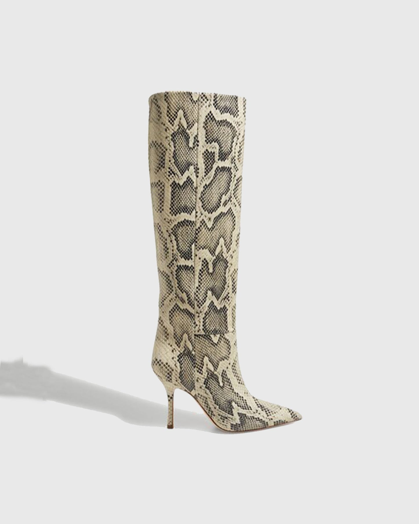 Pietra Snake Print Leather Knee High Boots