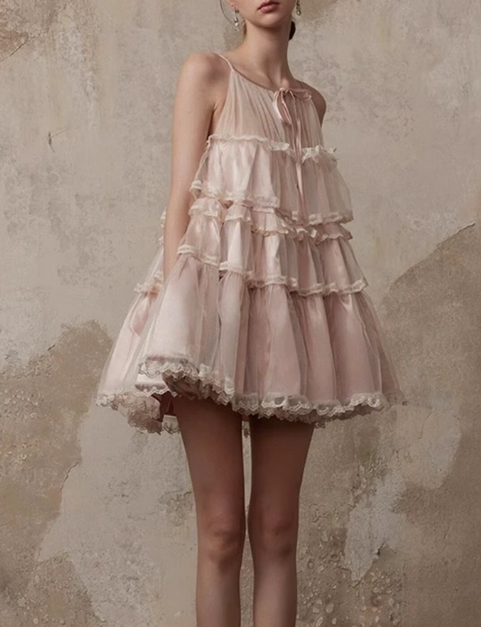 New Fashion Champagne A-line Tulle Short Party Dress Homecoming Dresses TP3937