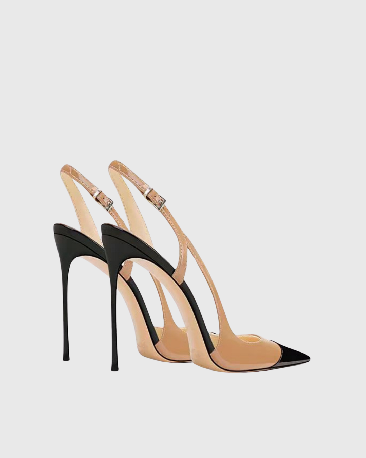Reina Black And Beige Splicing Pumps