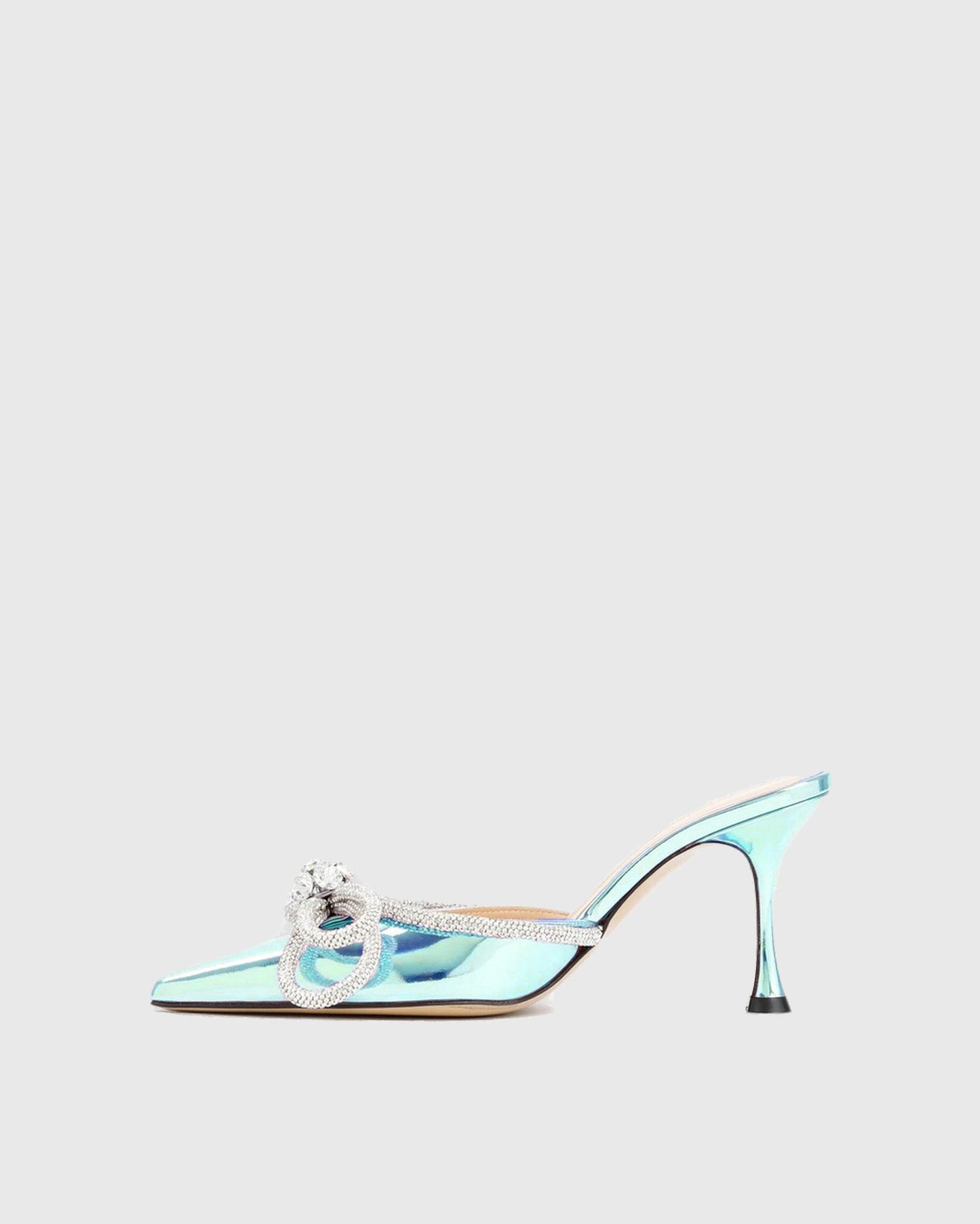 Rina Crystal Bow Mules In Blue