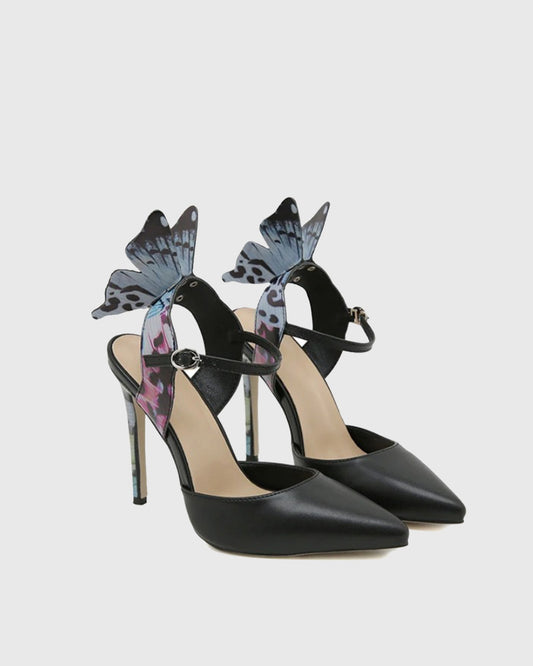 Rossa Butterfly Strap Pumps In Black