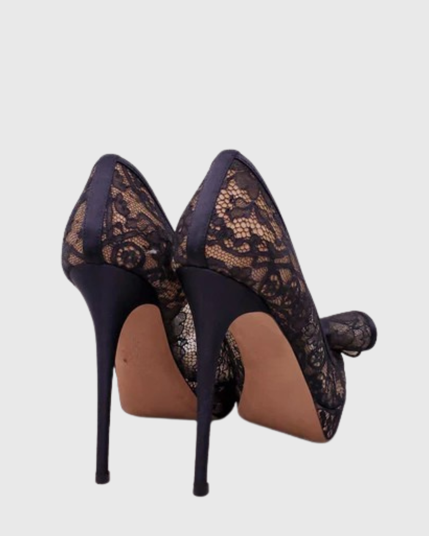 Sabri Lace Bow Peep Toe Platform Pumps