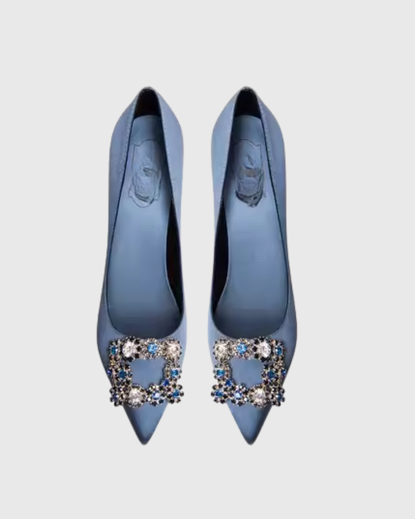 Sadah Rhinestone Buckle Pumps In Blue