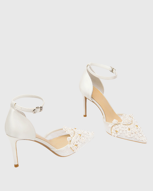 Sadb Pearl Strap Pumps In White
