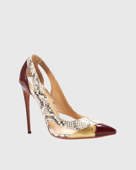Saima Snake Print Cutout Pumps
