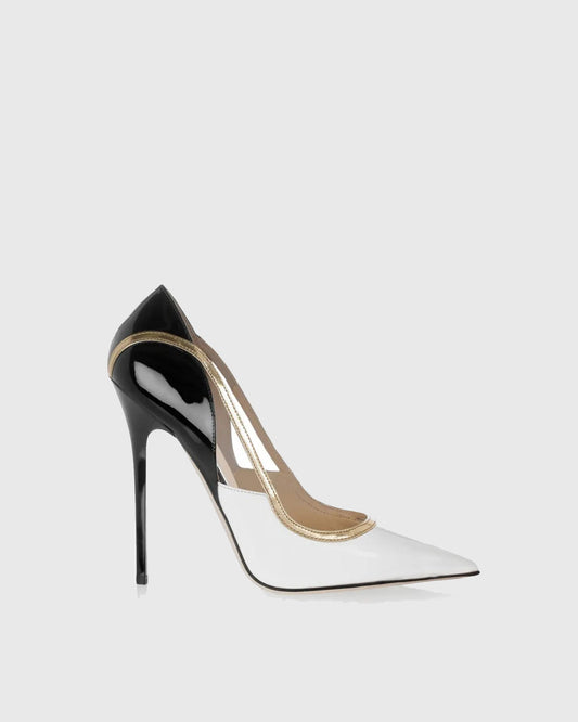 Samar Cutout Monochrome Pumps In Multi
