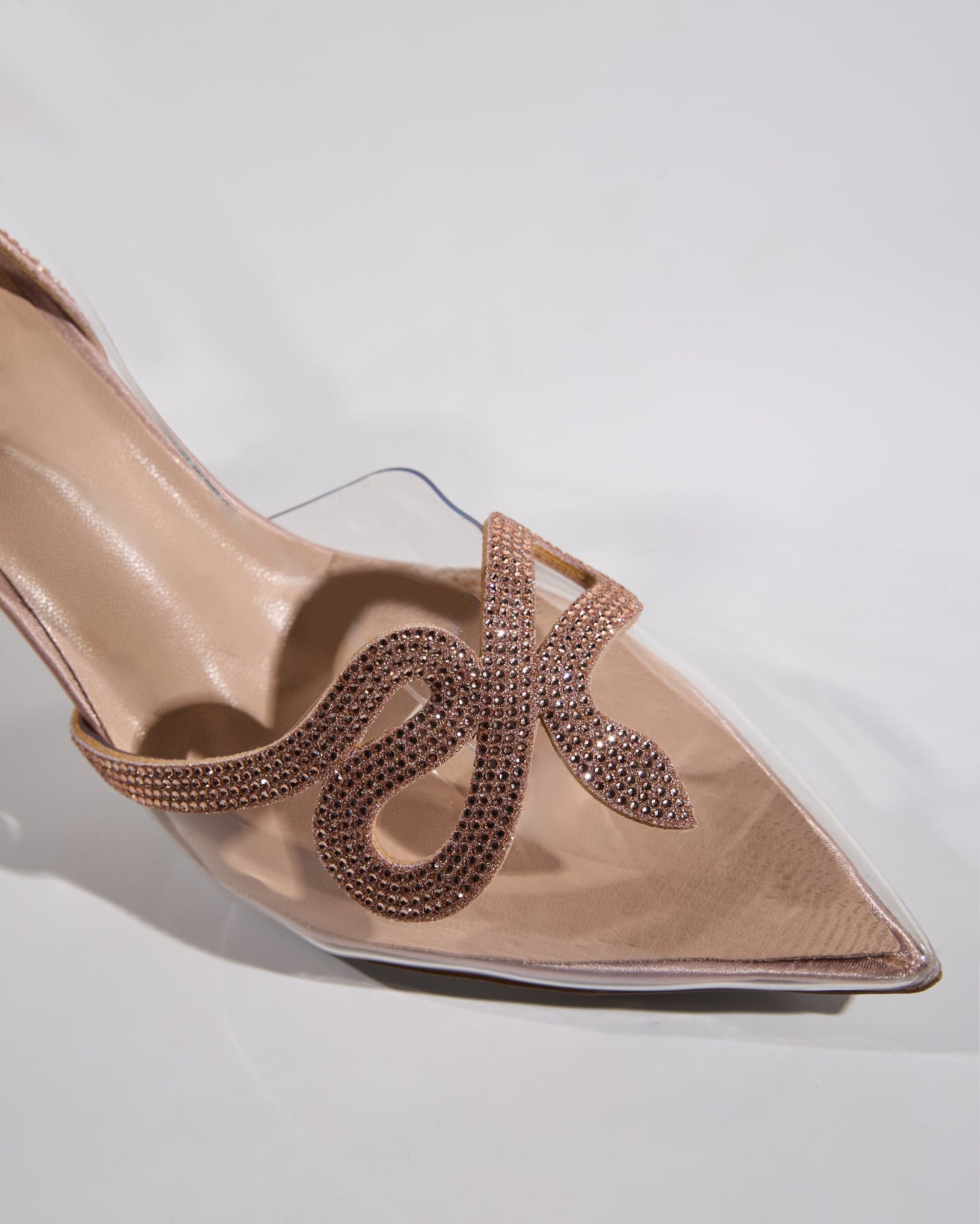 Sarni Snake Rhinestone Slingback Pumps in Champagne