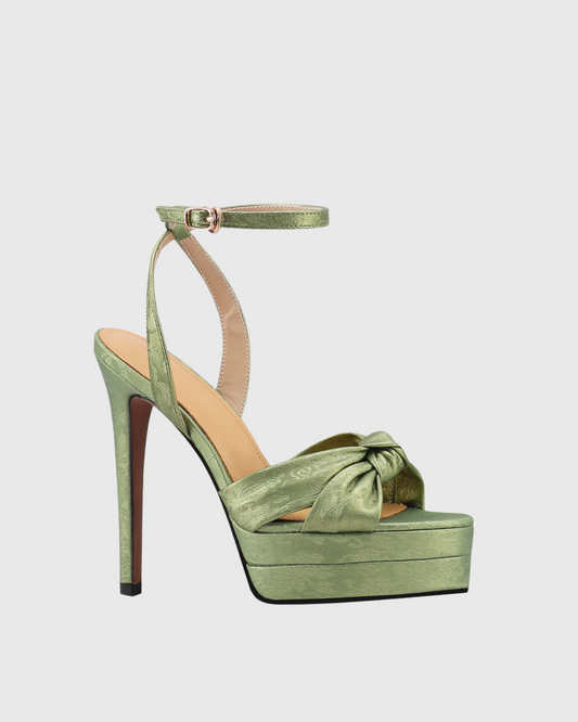 Satu Knot Platform Sandals In Green