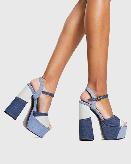 Selah Colorblock Strap Platform Sandals