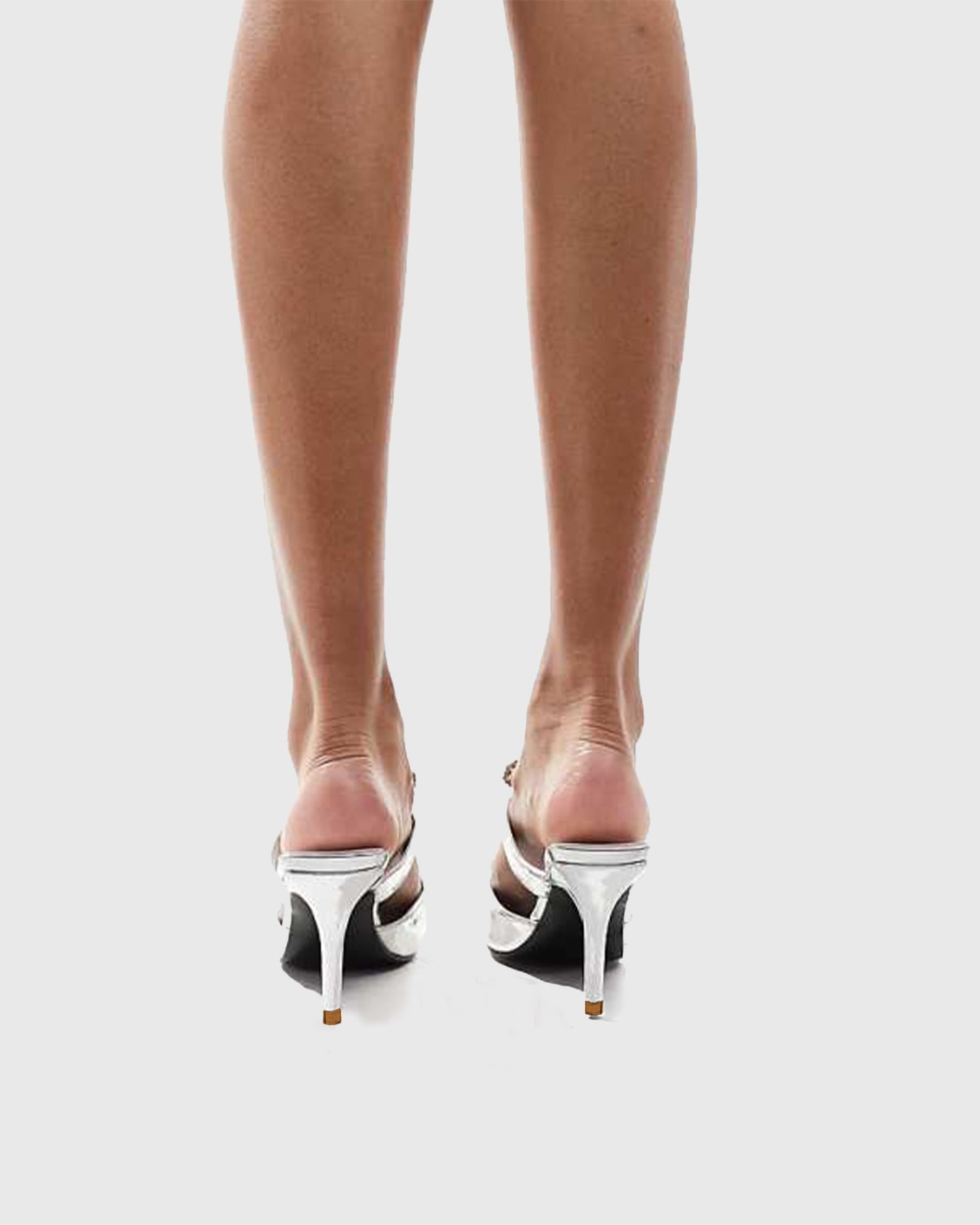 Selvaggia Crystal Bow Metallic Mules