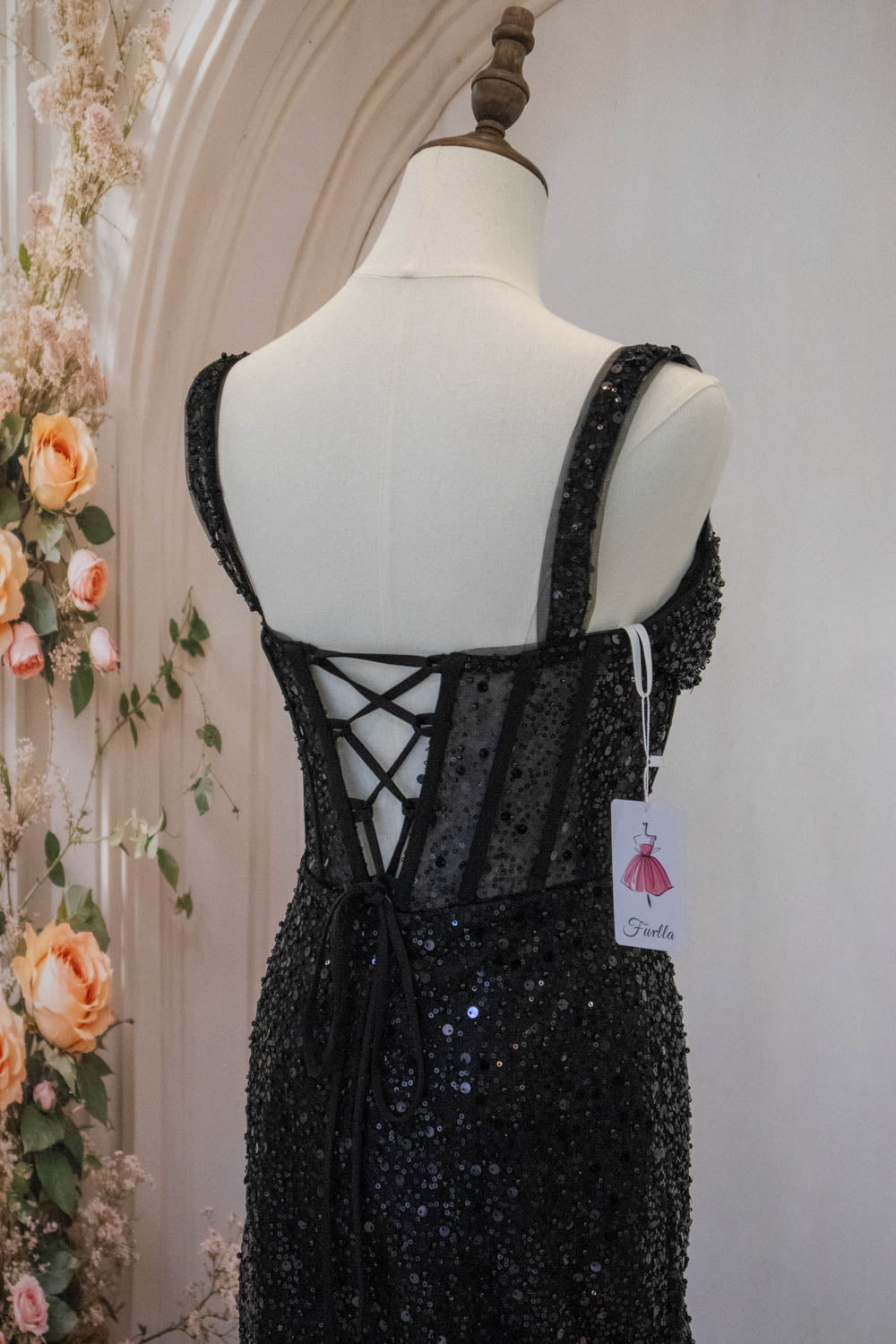 Sparkly Black Straps Short Tight Homecoming Dress with Sequin