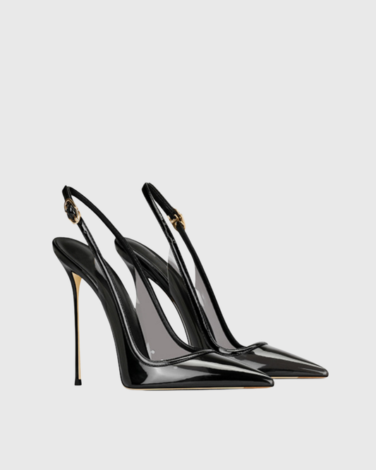 Sylvie Pvc Slingblack Pumps In Black
