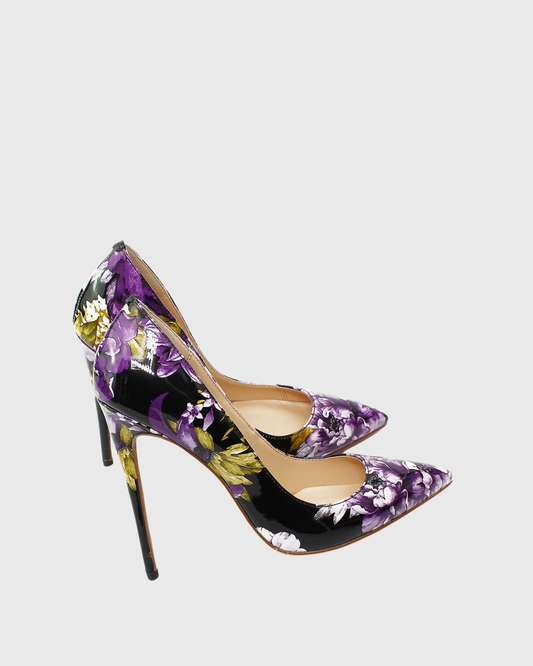 Tersa Flower Print Pumps In Purple