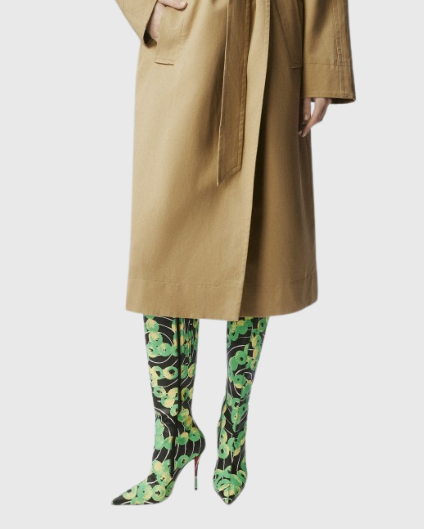 Tersa Green Print Knee Hight Boots