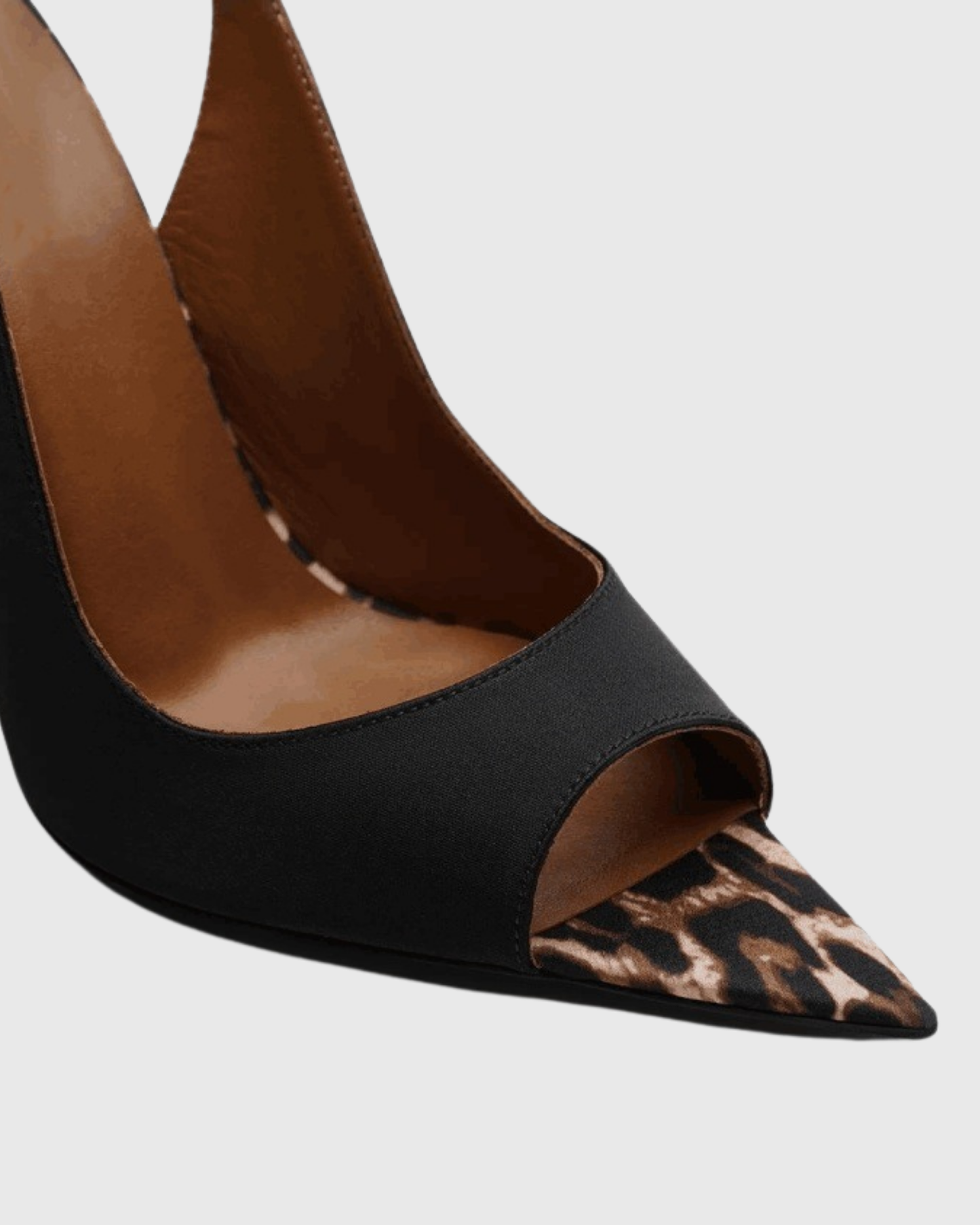 Tove Leopard Print Splicing Slingback Pumps