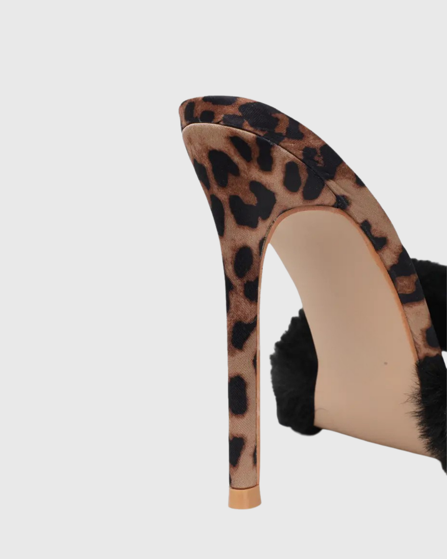 Vallea Leopard Print Faux Fur Slippers