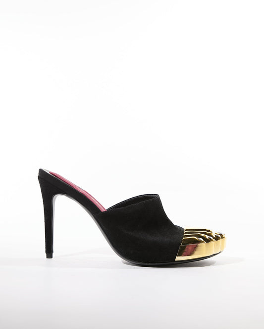 Vanda Silver Toenail Mules