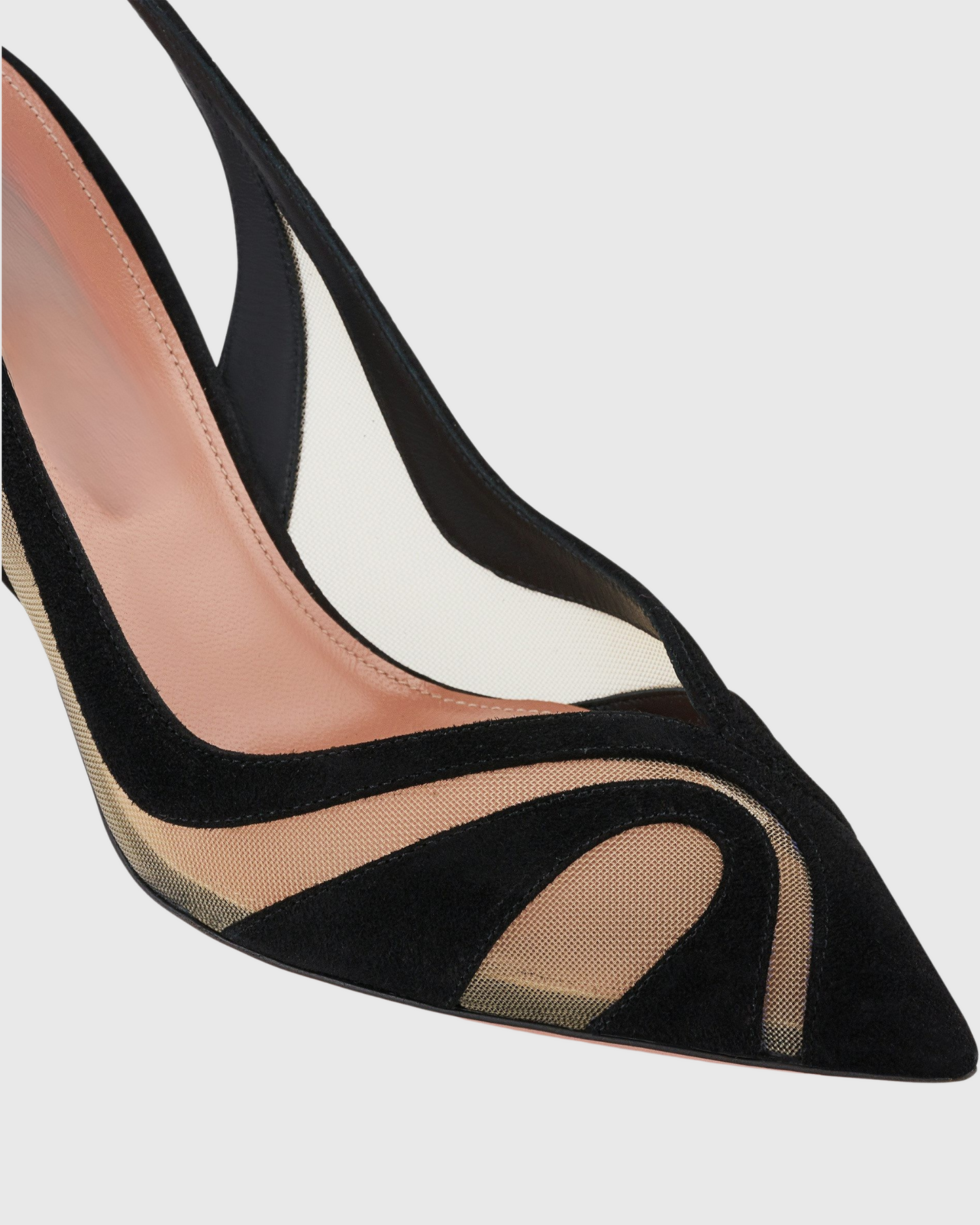 Varda Mesh Panel Slingback Pumps In Black