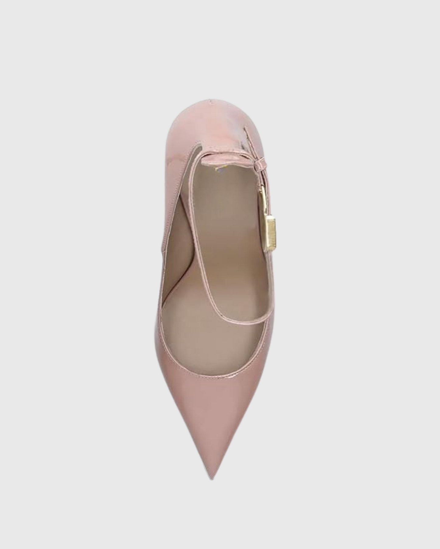 Venice Flower Heel Patent Leather Strap Pumps In Pink