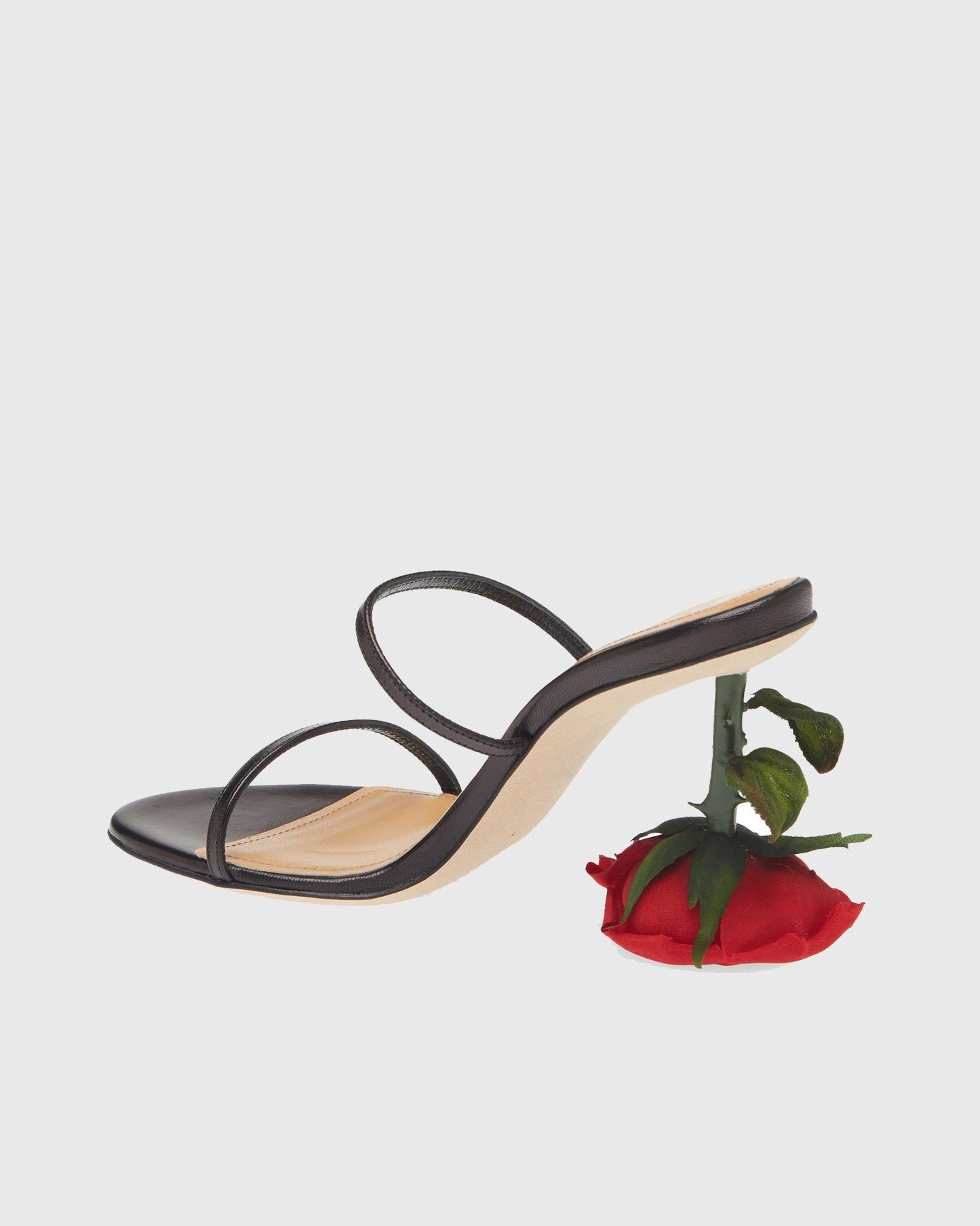 Venice Flower Heel Leather Sandals