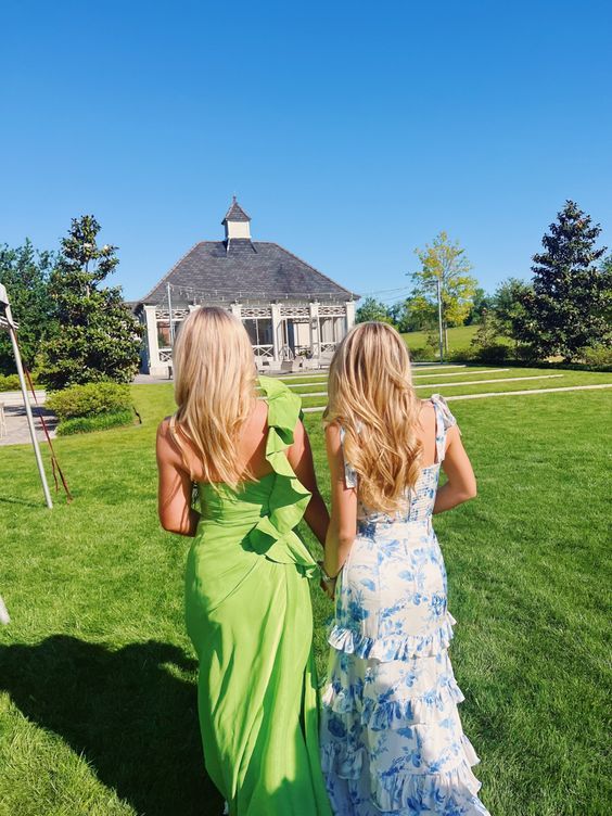 Flowy Floral A-Line Prom Dress Long Evening Dresses for Party Events